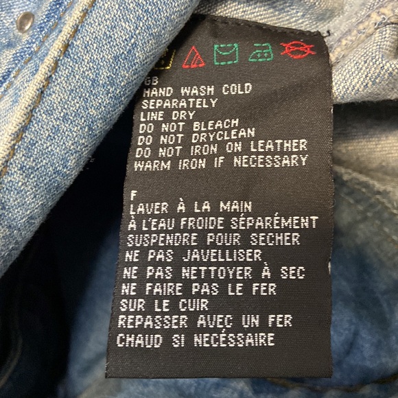 Vintage Harley-Davidson XL Women’s Jean Jacket Leather Back Panel Biker Moto - Picture 9 of 9